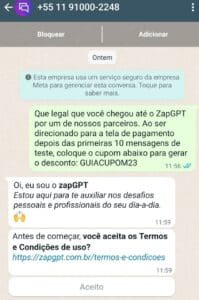 Como utilizar o Zap GPT passo 02