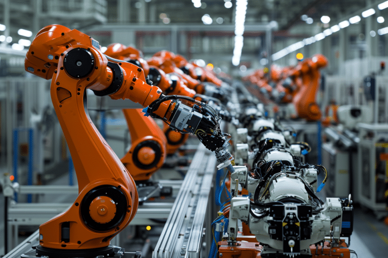 Robôs humanoides da BMW em linha de produção nos EUA