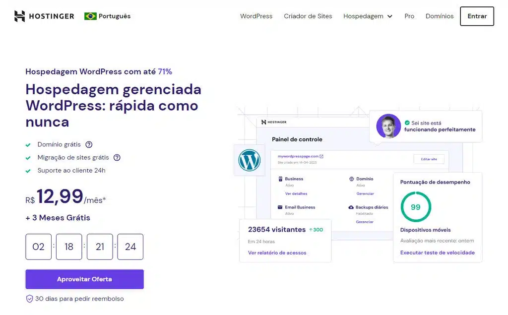 A hospedagem Hostinger é uma opção popular para quem busca um serviço de hospedagem de sites confiável e acessível. Com uma ampla gama de recursos e planos adaptados para diferentes necessidades, a Hostinger se destaca no mercado. Uma das principais características da hospedagem Hostinger é sua excelente relação custo-benefício. Com planos a partir de preços acessíveis, a Hostinger oferece recursos robustos, como armazenamento SSD rápido e seguro, certificado SSL gratuito, e-mails profissionais, construtor de sites intuitivo e muito mais. Além disso, a Hostinger oferece um excelente suporte ao cliente, com uma equipe dedicada disponível 24 horas por dia, 7 dias por semana, para ajudar com qualquer dúvida ou problema que possa surgir. Outro destaque da Hostinger é sua facilidade de uso. Com um painel de controle intuitivo e amigável, mesmo os iniciantes podem gerenciar facilmente seu site e configurar seus recursos. Se você está procurando por uma hospedagem de sites confiável, acessível e cheia de recursos, a hospedagem Hostinger é uma excelente escolha. Confira seus planos e veja como a Hostinger pode ajudá-lo a levar seu site para o próximo nível.
